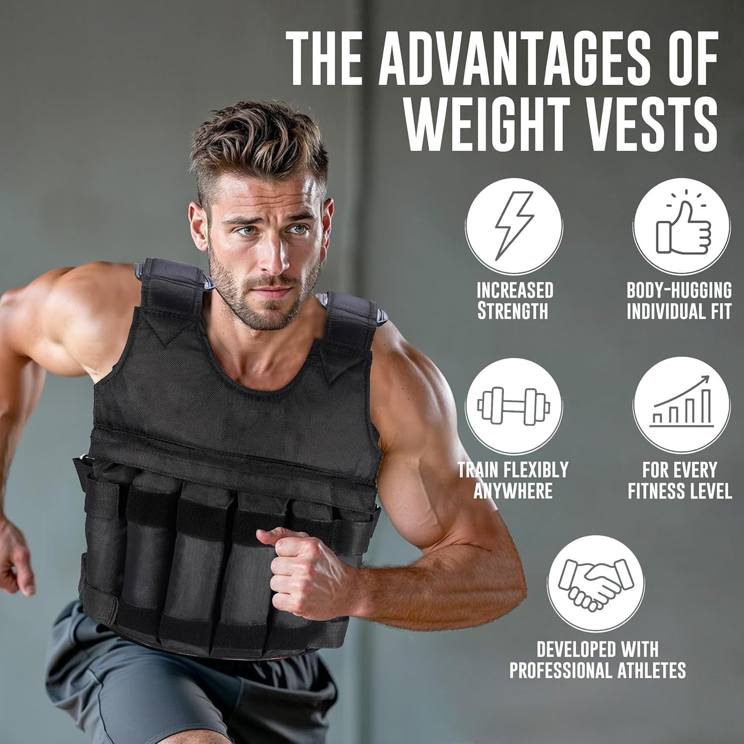 Weighted Vest (5–20KG) – Adjustable Training Vest for Running & Strength Workouts