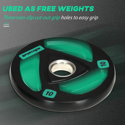 2 x 10KG Olympic Weight Plates – Tri-Grip Design (5cm Hole)