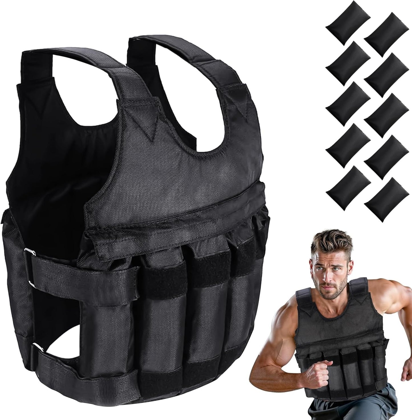 Weighted Vest (5–20KG) – Adjustable Training Vest for Running & Strength Workouts