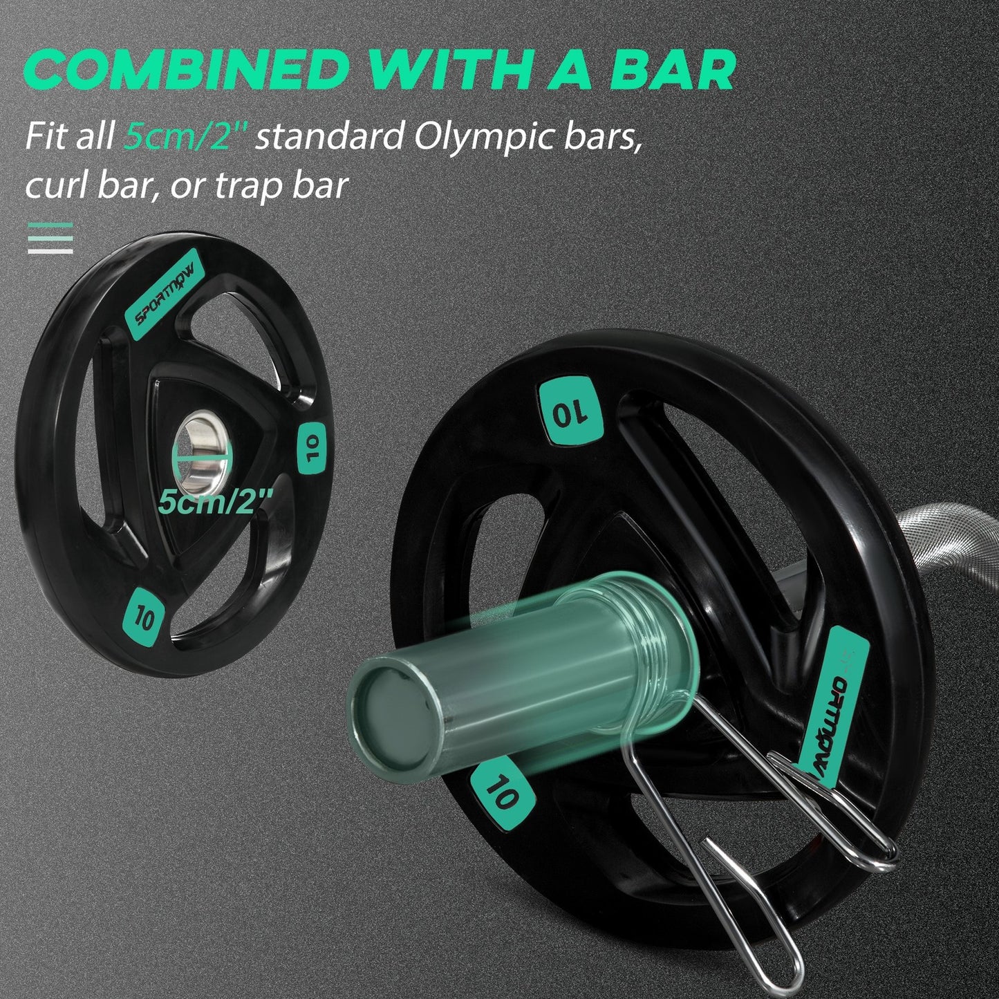 2 x 10KG Olympic Weight Plates – Tri-Grip Design (5cm Hole)