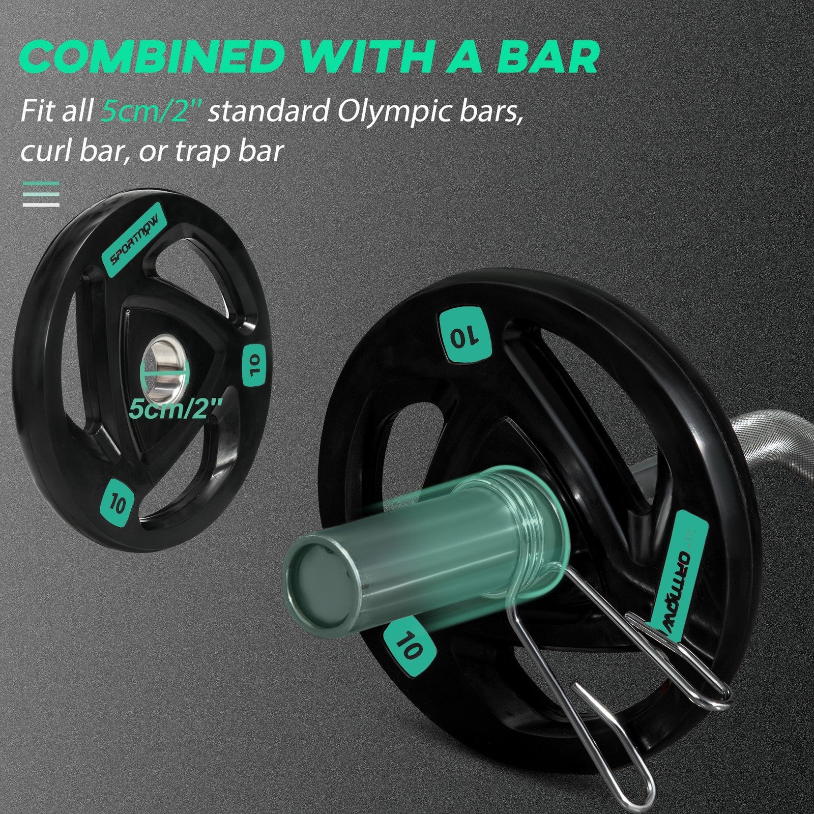 2 x 10KG Olympic Weight Plates – Tri-Grip Design (5cm Hole)