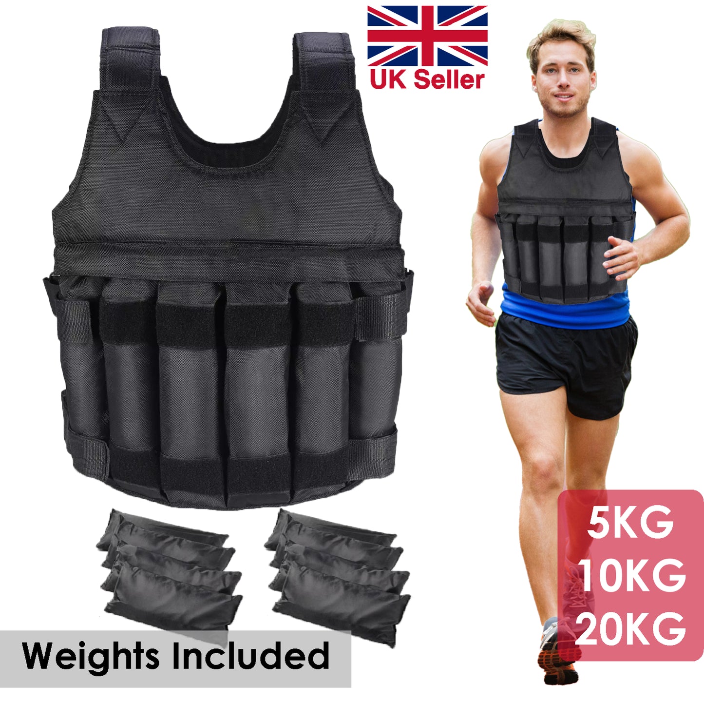 Weighted Vest (5–20KG) – Adjustable Training Vest for Running & Strength Workouts