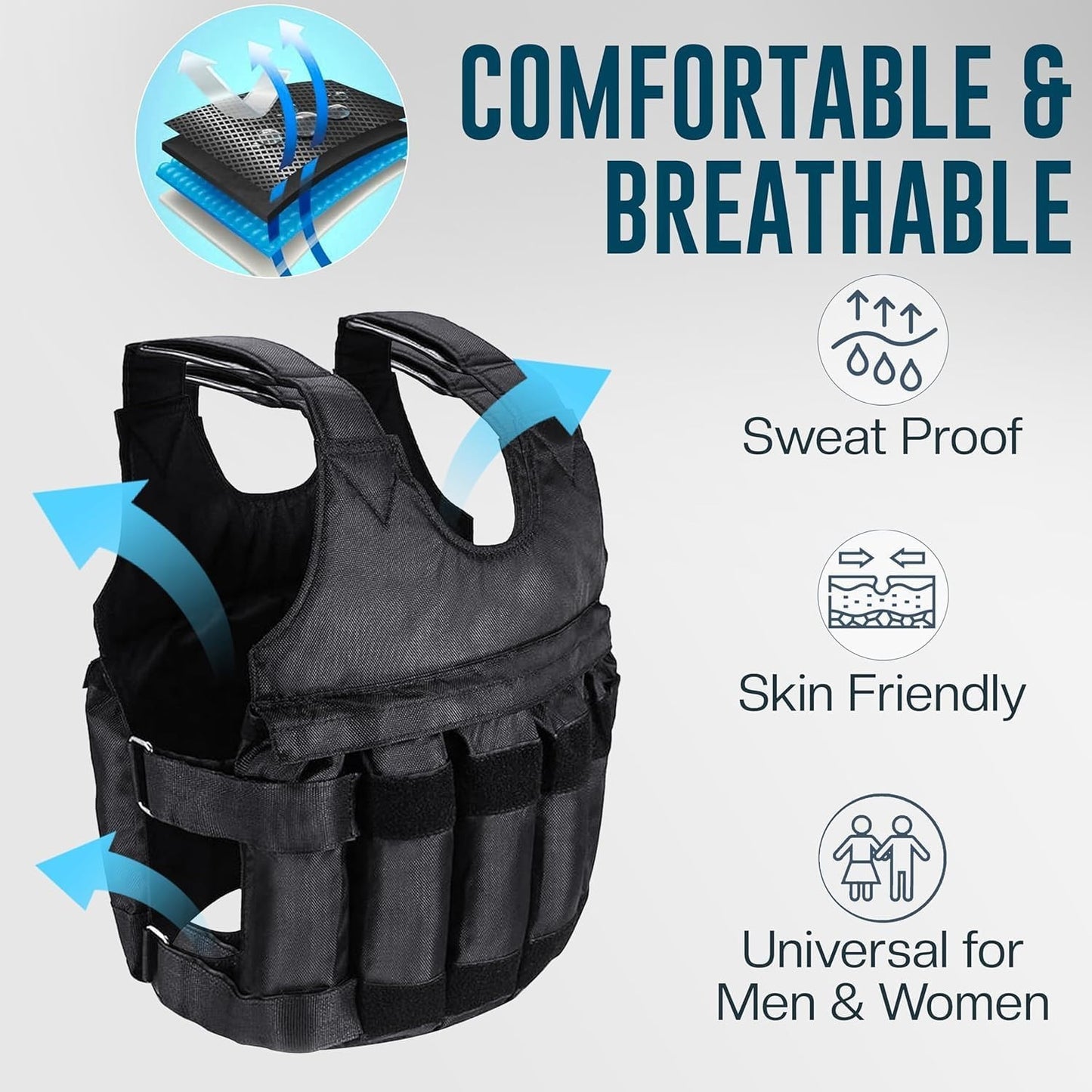Weighted Vest (5–20KG) – Adjustable Training Vest for Running & Strength Workouts