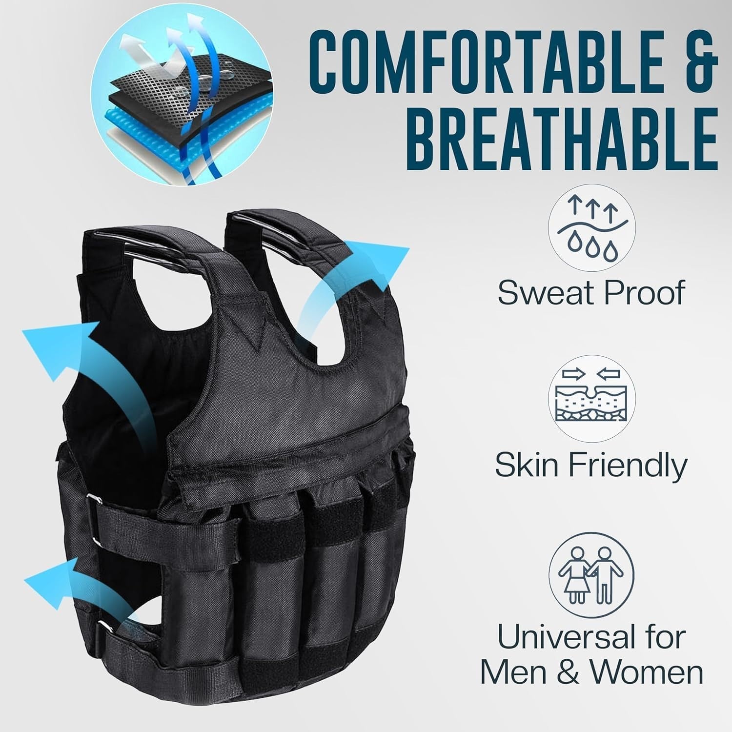 Weighted Vest (5–20KG) – Adjustable Training Vest for Running & Strength Workouts