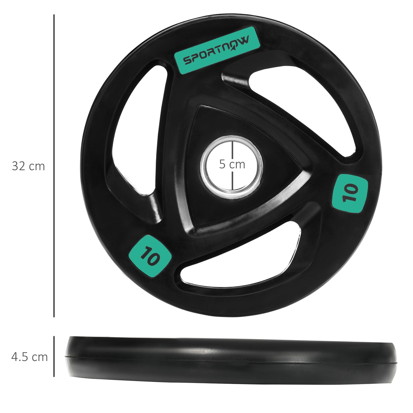 2 x 10KG Olympic Weight Plates – Tri-Grip Design (5cm Hole)