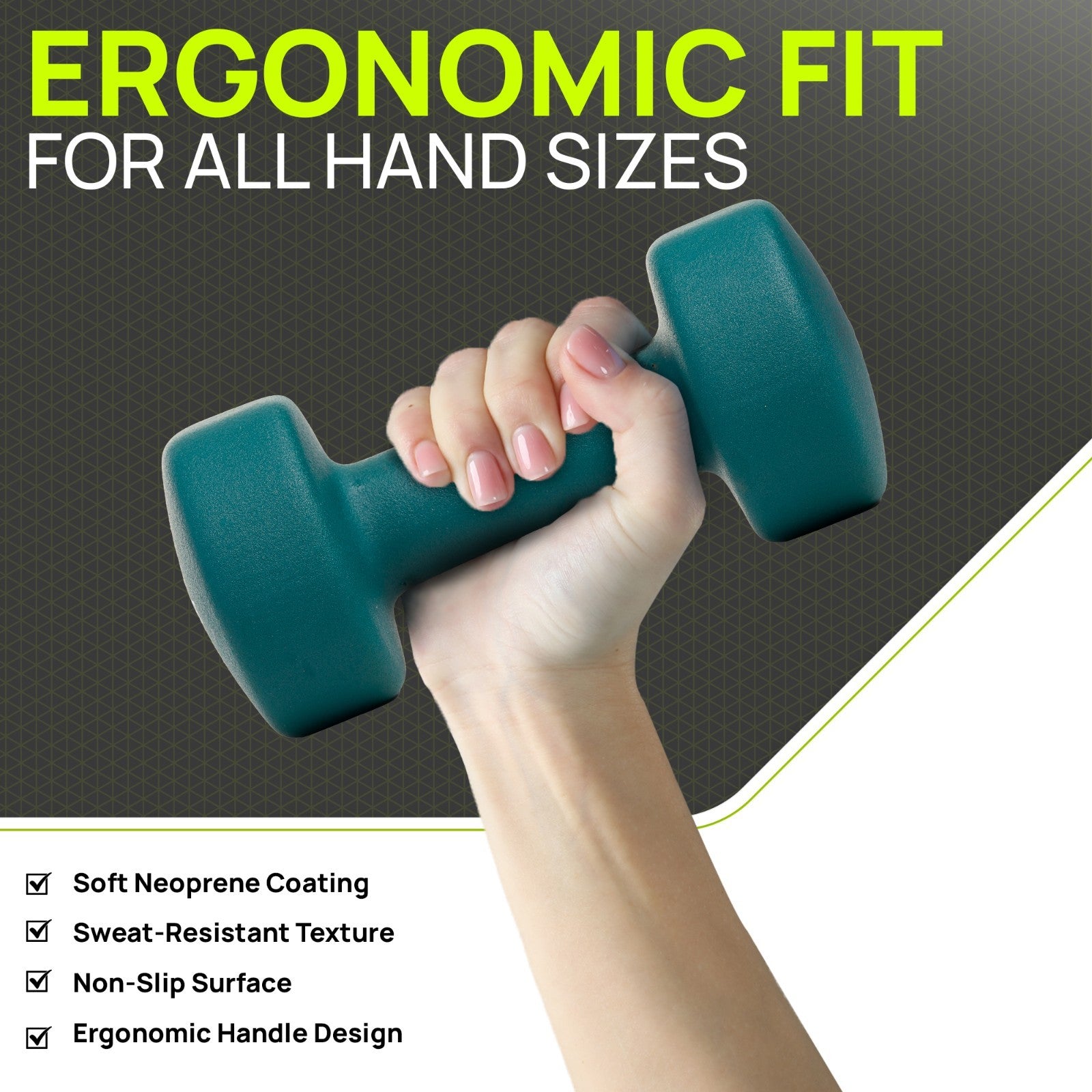 Neoprene Dumbbells (Pair) – Hand Weights for Home & Fitness Training