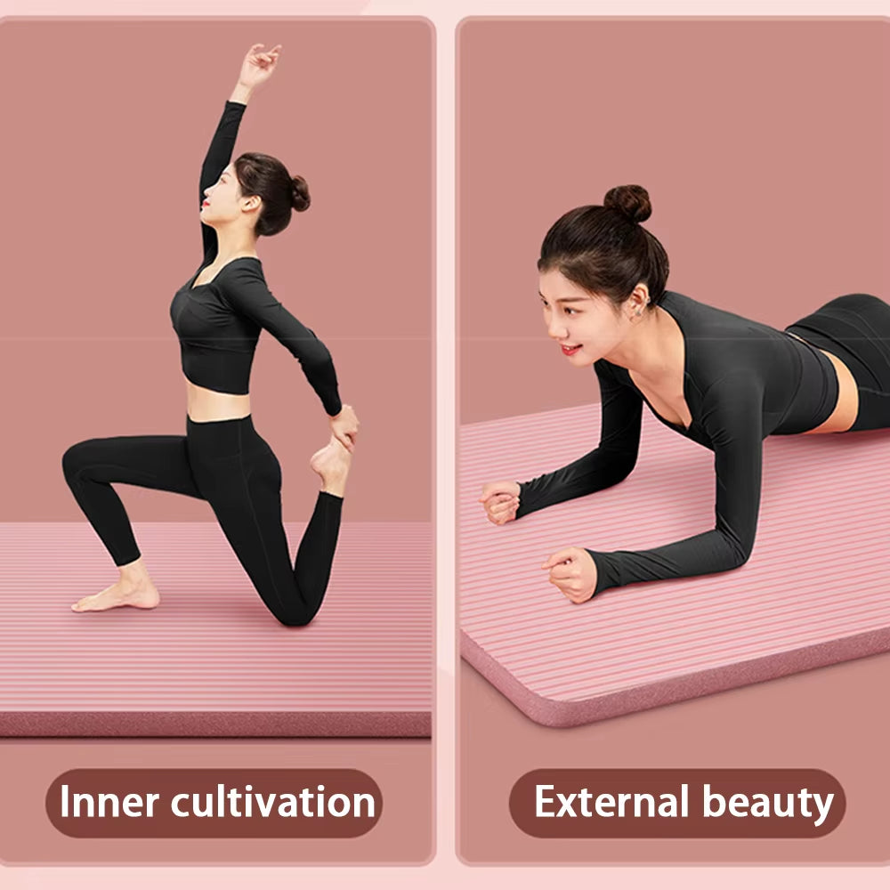 8Mm NBR Yoga Mat anti Slip Thickened Style for Beginners, Home Yoga Mat for Sports, Dance, Fitness Floor Mat Equipment