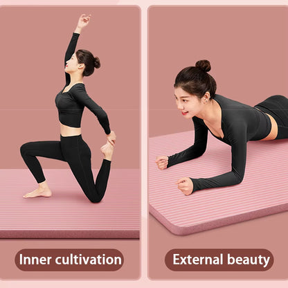 8Mm NBR Yoga Mat anti Slip Thickened Style for Beginners, Home Yoga Mat for Sports, Dance, Fitness Floor Mat Equipment