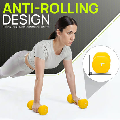 Neoprene Dumbbells (Pair) – Hand Weights for Home & Fitness Training