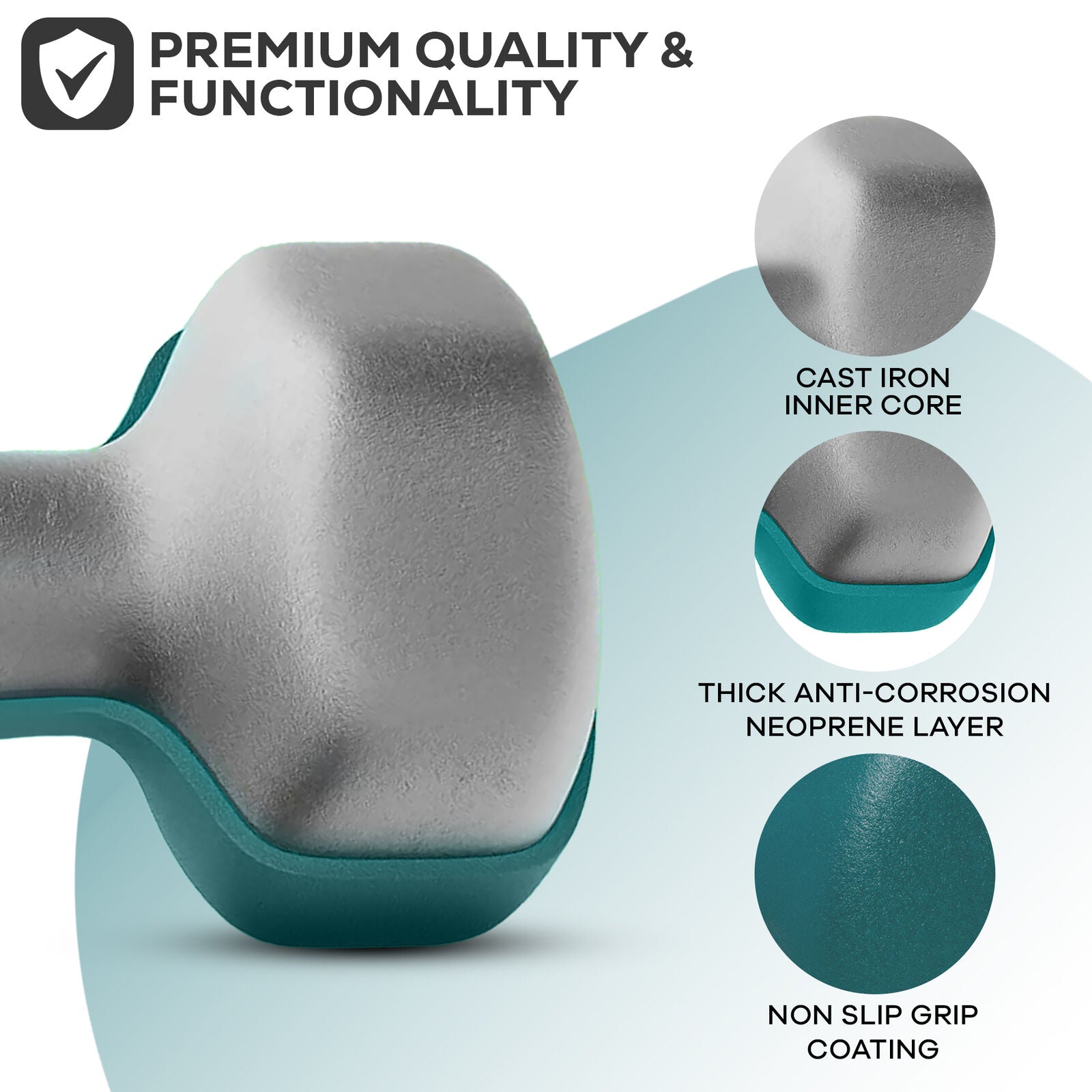 Neoprene Dumbbells (Pair) – Hand Weights for Home & Fitness Training