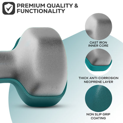 Neoprene Dumbbells (Pair) – Hand Weights for Home & Fitness Training