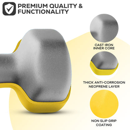 Neoprene Dumbbells (Pair) – Hand Weights for Home & Fitness Training