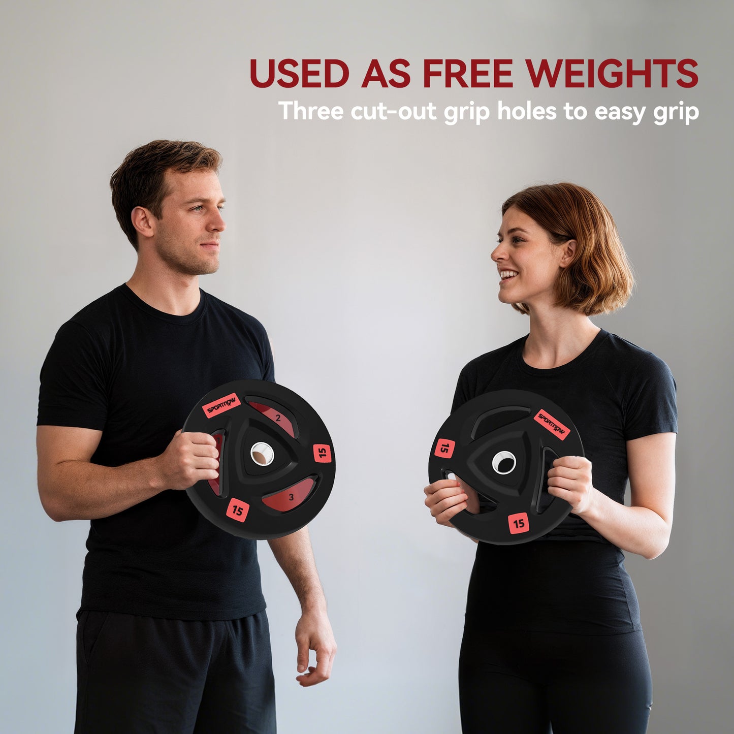 2 x 10KG Olympic Weight Plates – Tri-Grip Design (5cm Hole)
