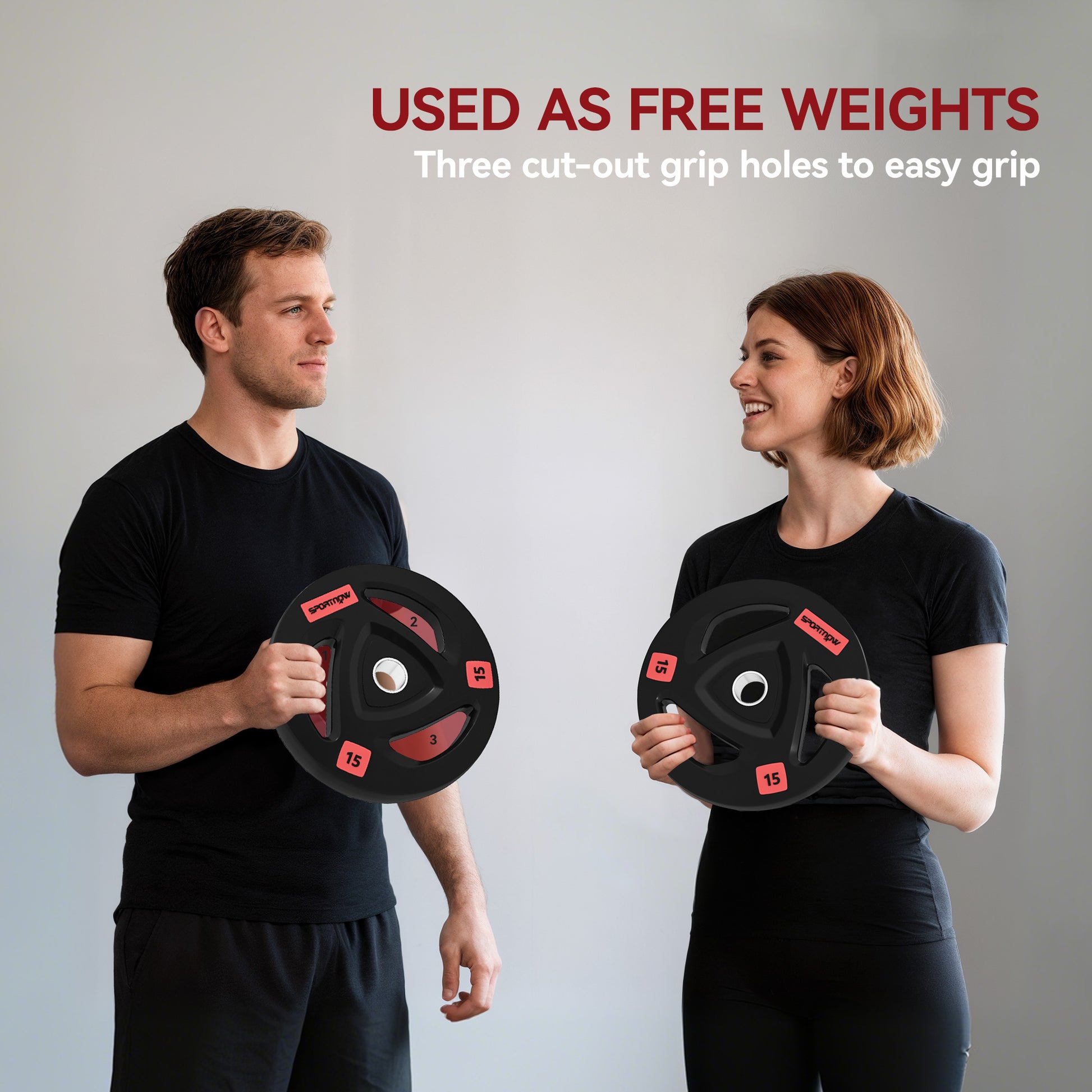 2 x 10KG Olympic Weight Plates – Tri-Grip Design (5cm Hole)