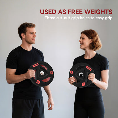 2 x 10KG Olympic Weight Plates – Tri-Grip Design (5cm Hole)