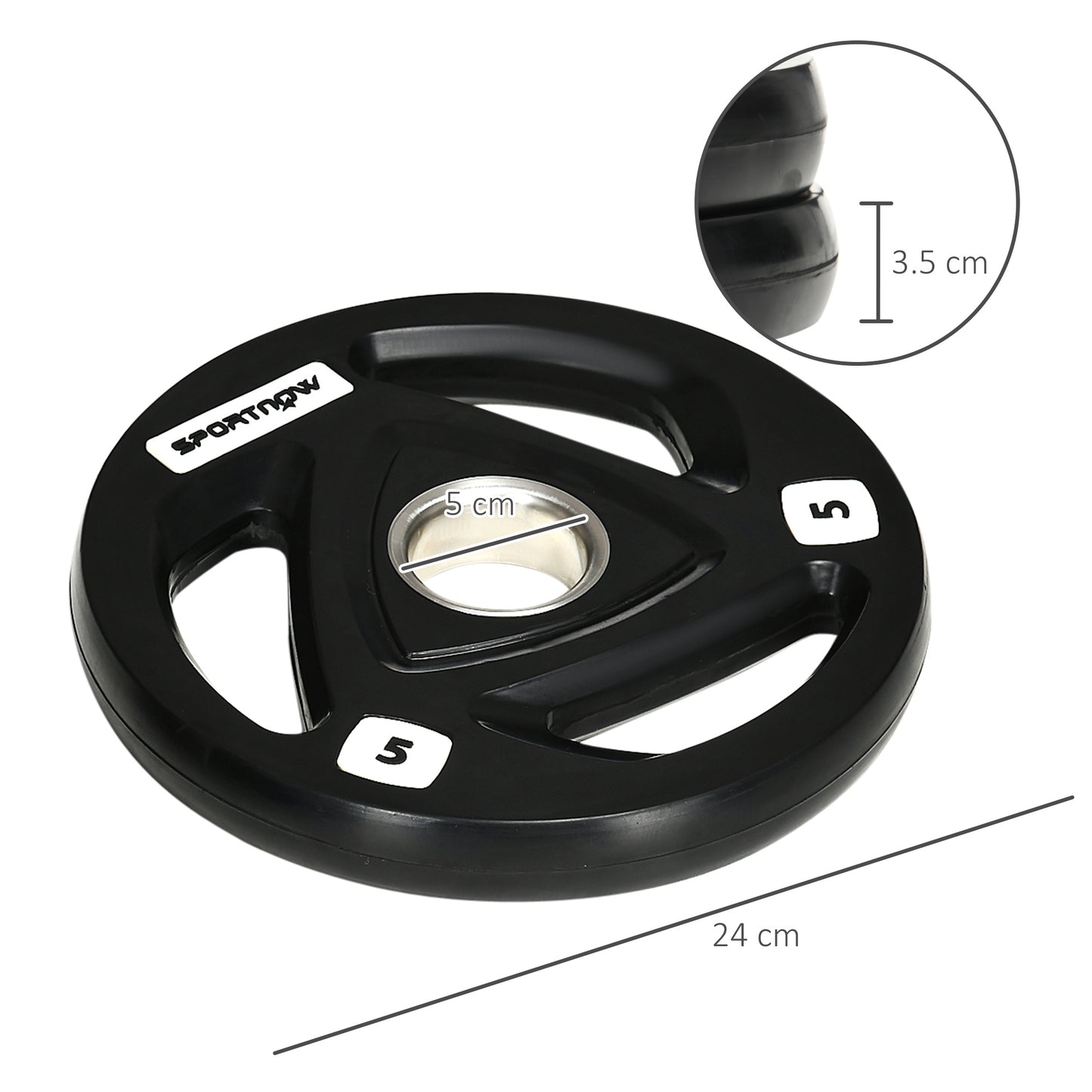 2 x 10KG Olympic Weight Plates – Tri-Grip Design (5cm Hole)