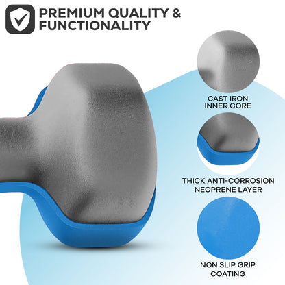 Neoprene Dumbbells (Pair) – Hand Weights for Home & Fitness Training