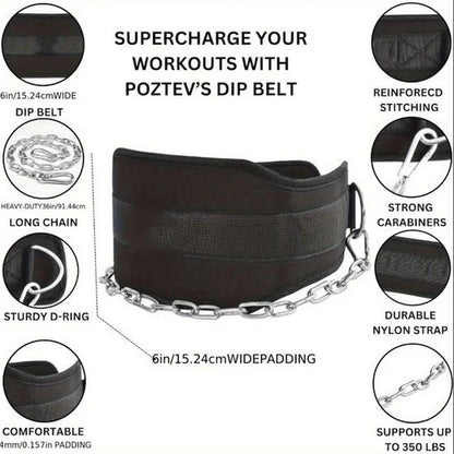 Dip Belt with Chain – Adjustable Weightlifting Belt for Pull-Ups & Dips