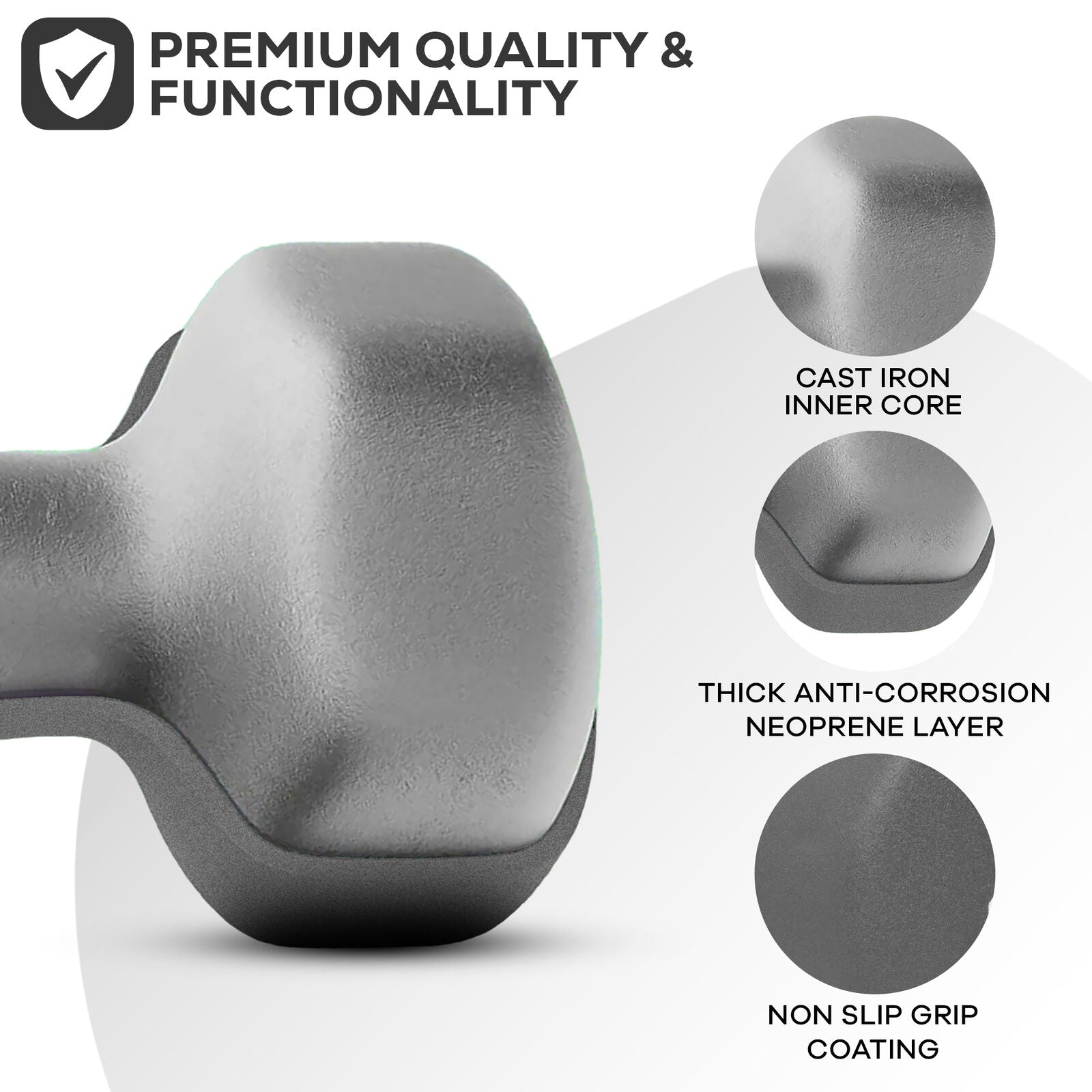 Neoprene Dumbbells (Pair) – Hand Weights for Home & Fitness Training