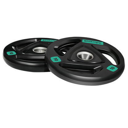 2 x 10KG Olympic Weight Plates – Tri-Grip Design (5cm Hole)