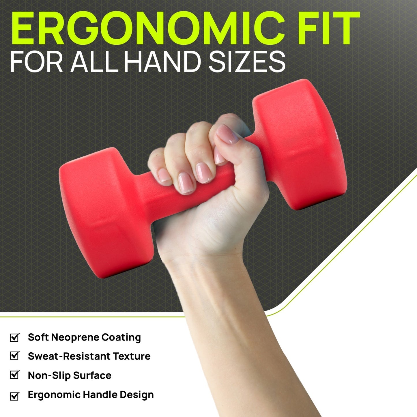 Neoprene Dumbbells (Pair) – Hand Weights for Home & Fitness Training