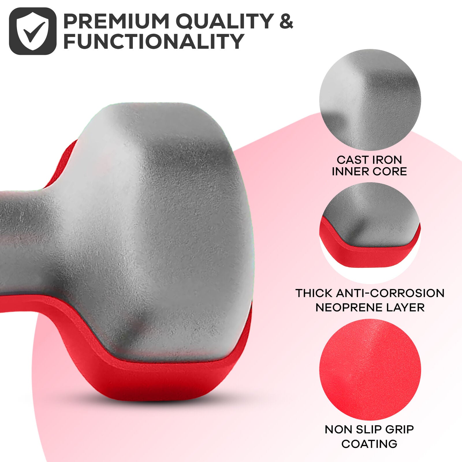 Neoprene Dumbbells (Pair) – Hand Weights for Home & Fitness Training