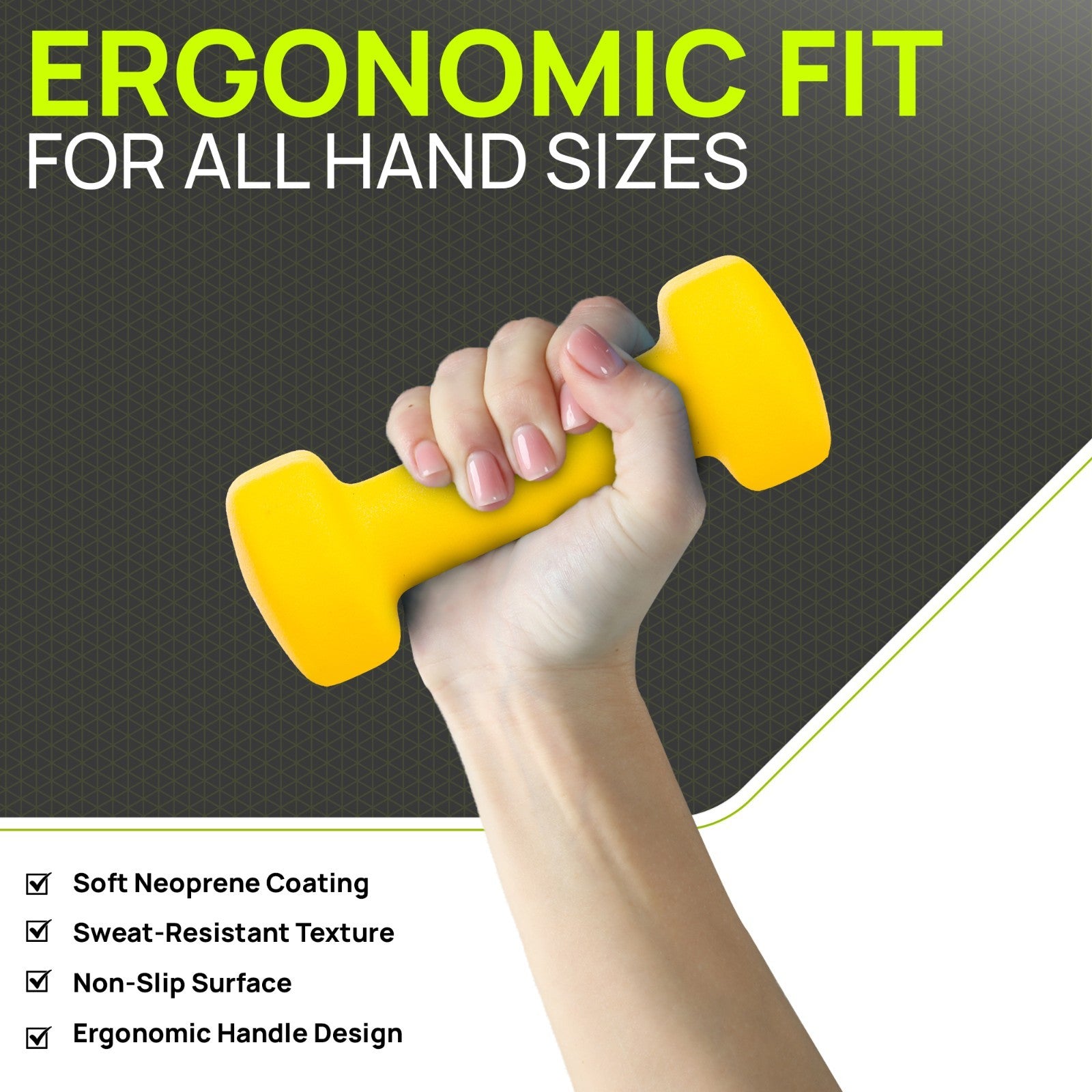 Neoprene Dumbbells (Pair) – Hand Weights for Home & Fitness Training