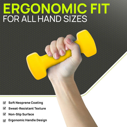 Neoprene Dumbbells (Pair) – Hand Weights for Home & Fitness Training