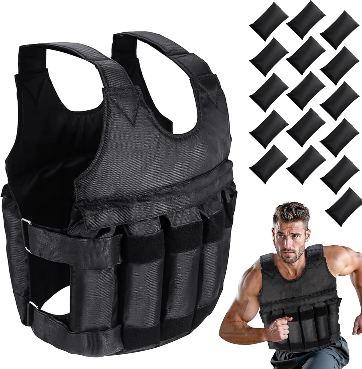 Weighted Vest (5–20KG) – Adjustable Training Vest for Running & Strength Workouts