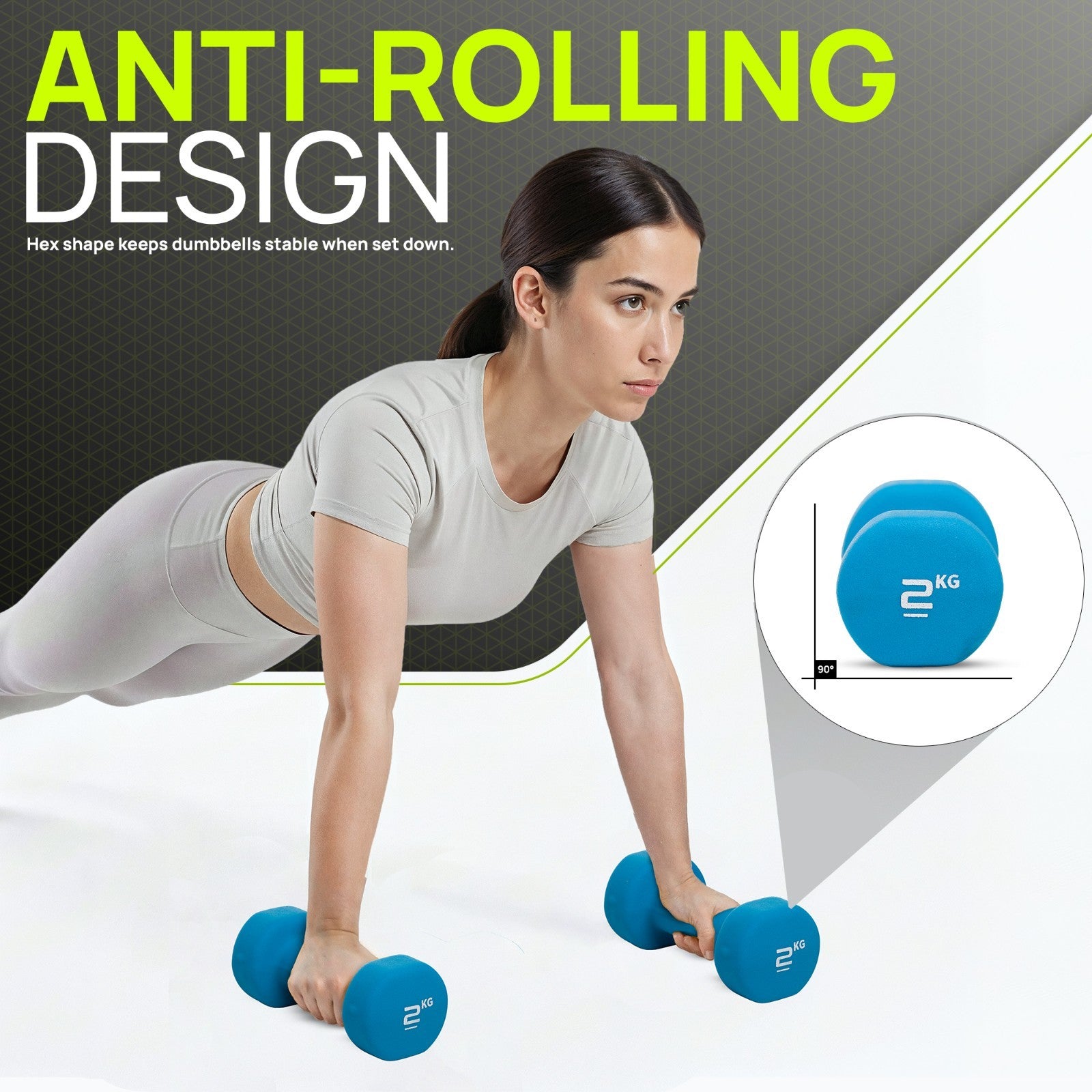 Neoprene Dumbbells (Pair) – Hand Weights for Home & Fitness Training