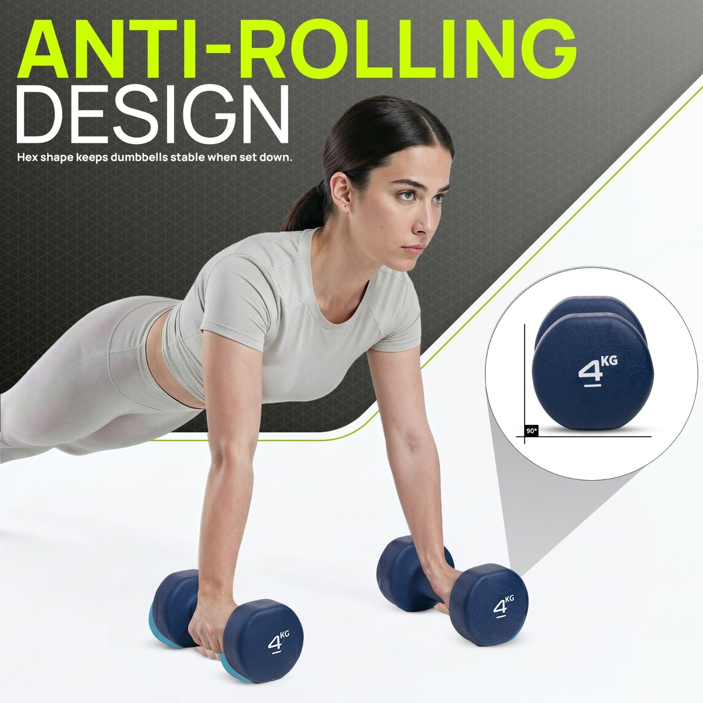 Neoprene Dumbbells (Pair) – Hand Weights for Home & Fitness Training