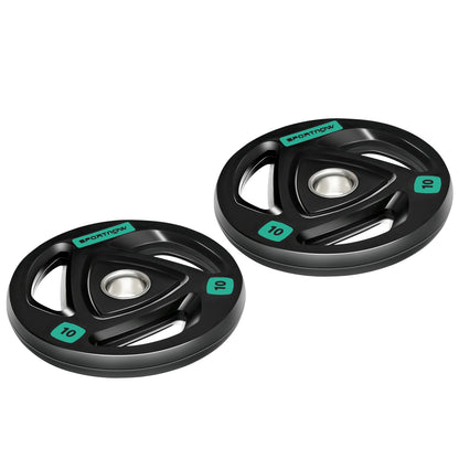 2 x 10KG Olympic Weight Plates – Tri-Grip Design (5cm Hole)
