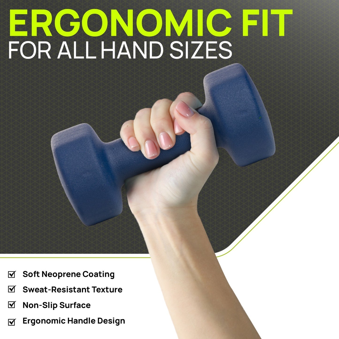 Neoprene Dumbbells (Pair) – Hand Weights for Home & Fitness Training