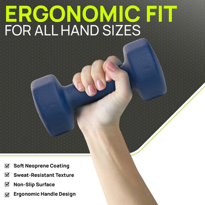 Neoprene Dumbbells (Pair) – Hand Weights for Home & Fitness Training