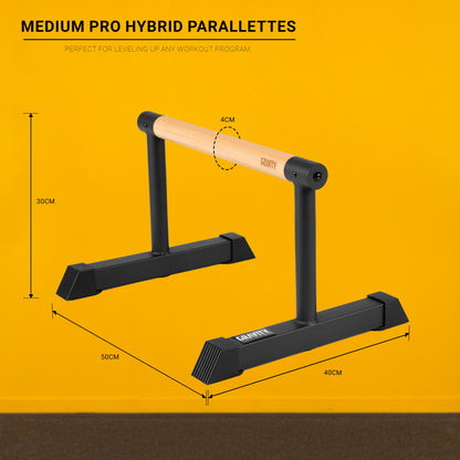 Pro Hybrid Parallettes Bars – Medium Calisthenics Bars for Strength Training