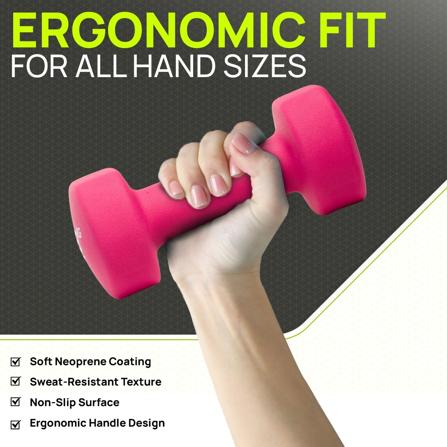 Neoprene Dumbbells (Pair) – Hand Weights for Home & Fitness Training