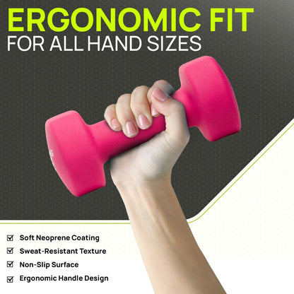 Neoprene Dumbbells (Pair) – Hand Weights for Home & Fitness Training
