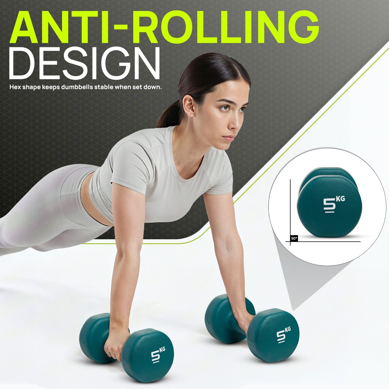 Neoprene Dumbbells (Pair) – Hand Weights for Home & Fitness Training