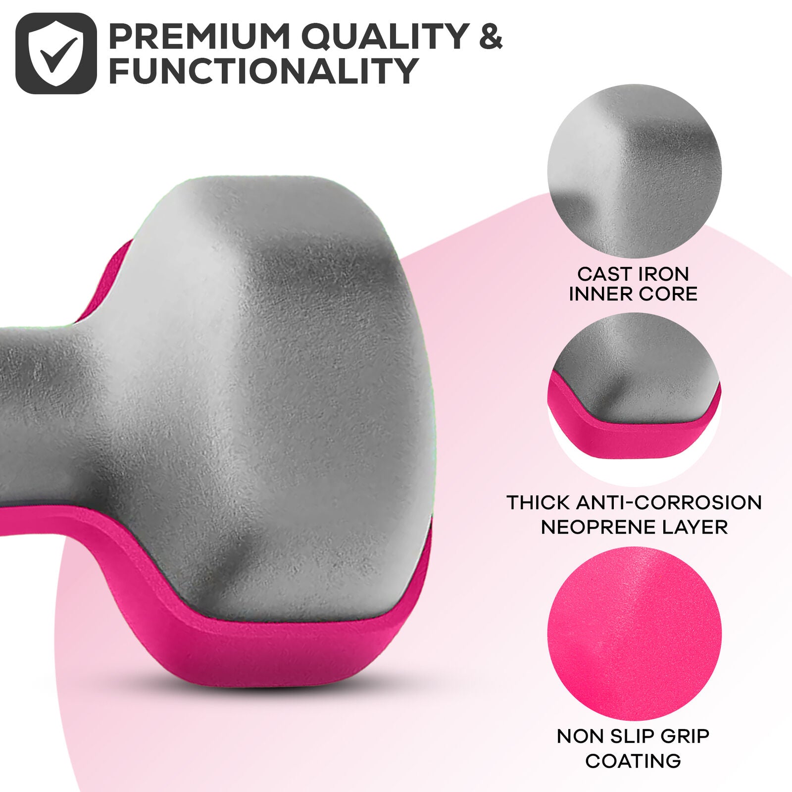 Neoprene Dumbbells (Pair) – Hand Weights for Home & Fitness Training