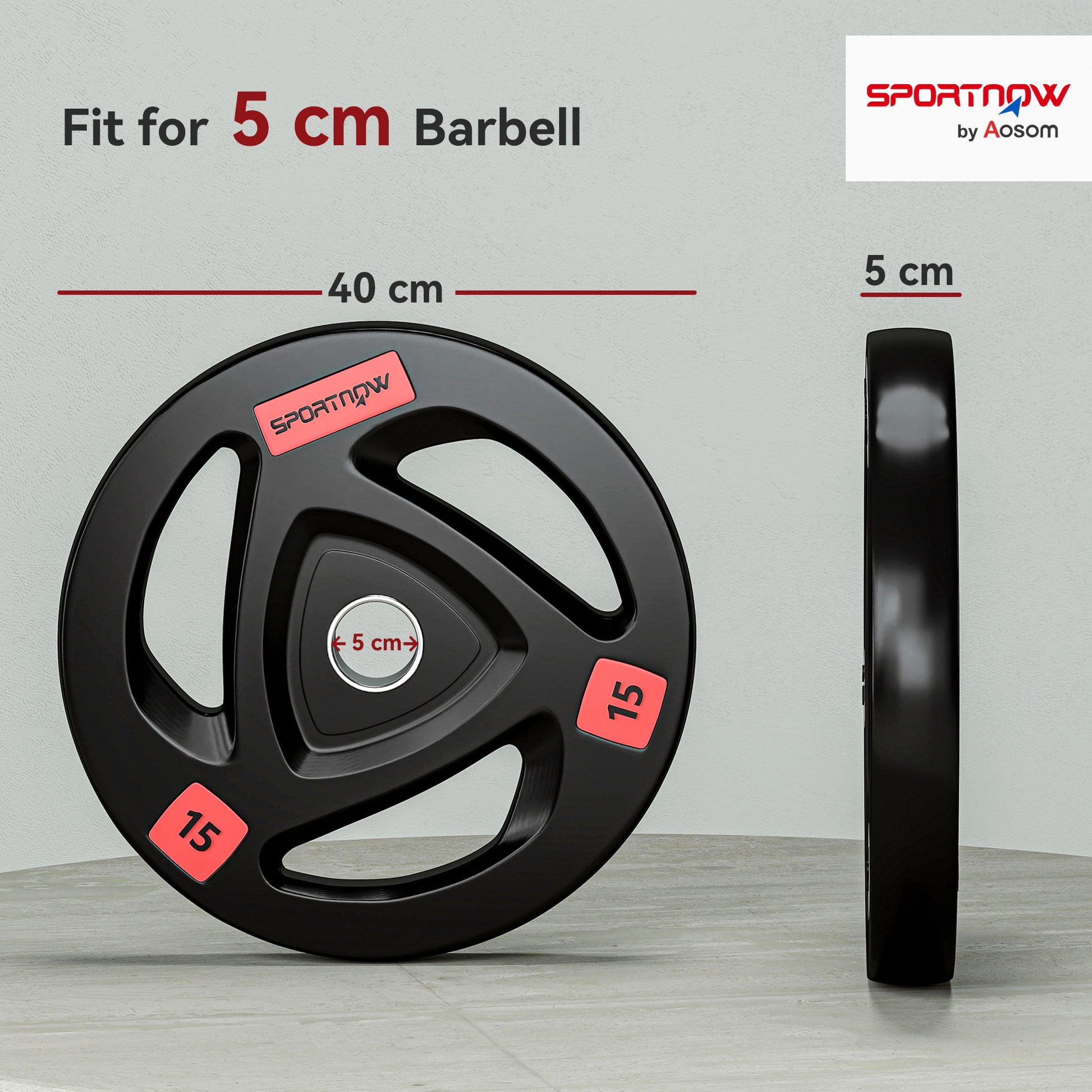 2 x 10KG Olympic Weight Plates – Tri-Grip Design (5cm Hole)