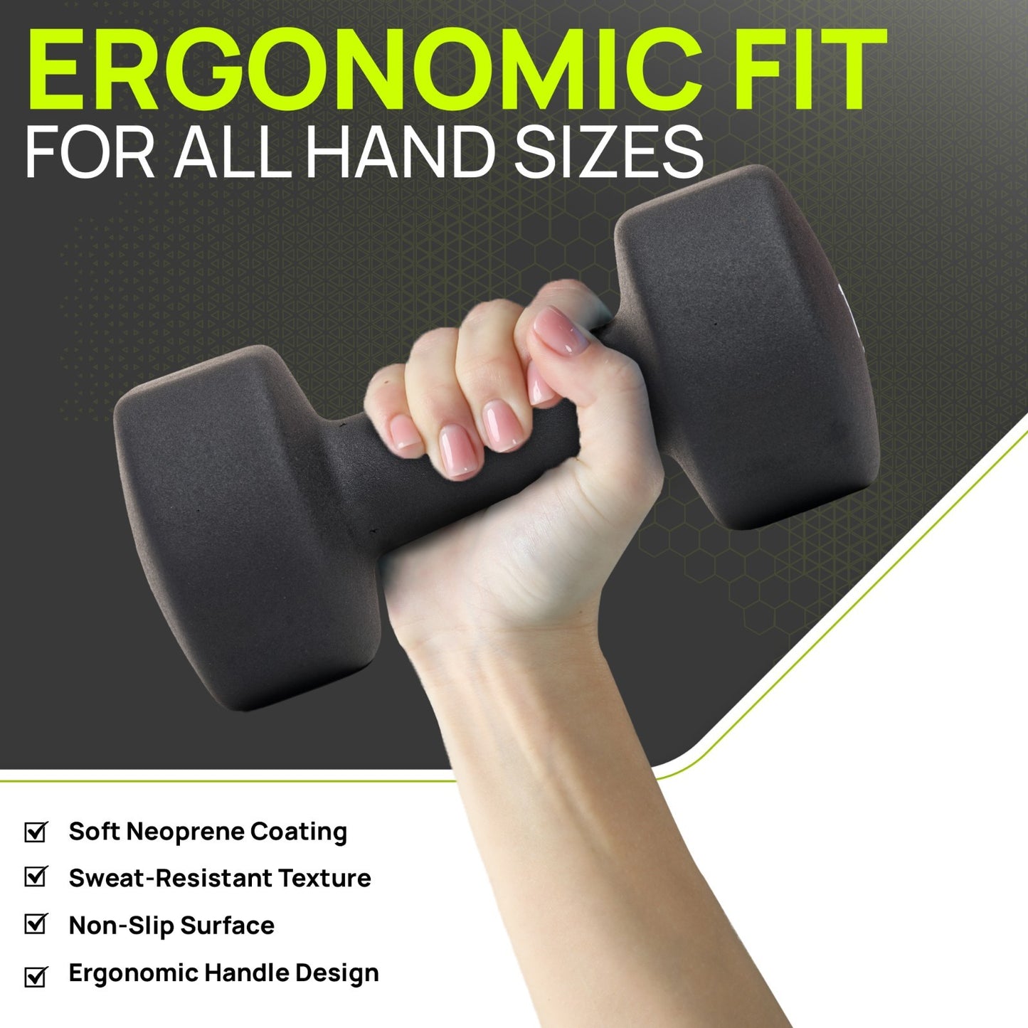 Neoprene Dumbbells (Pair) – Hand Weights for Home & Fitness Training