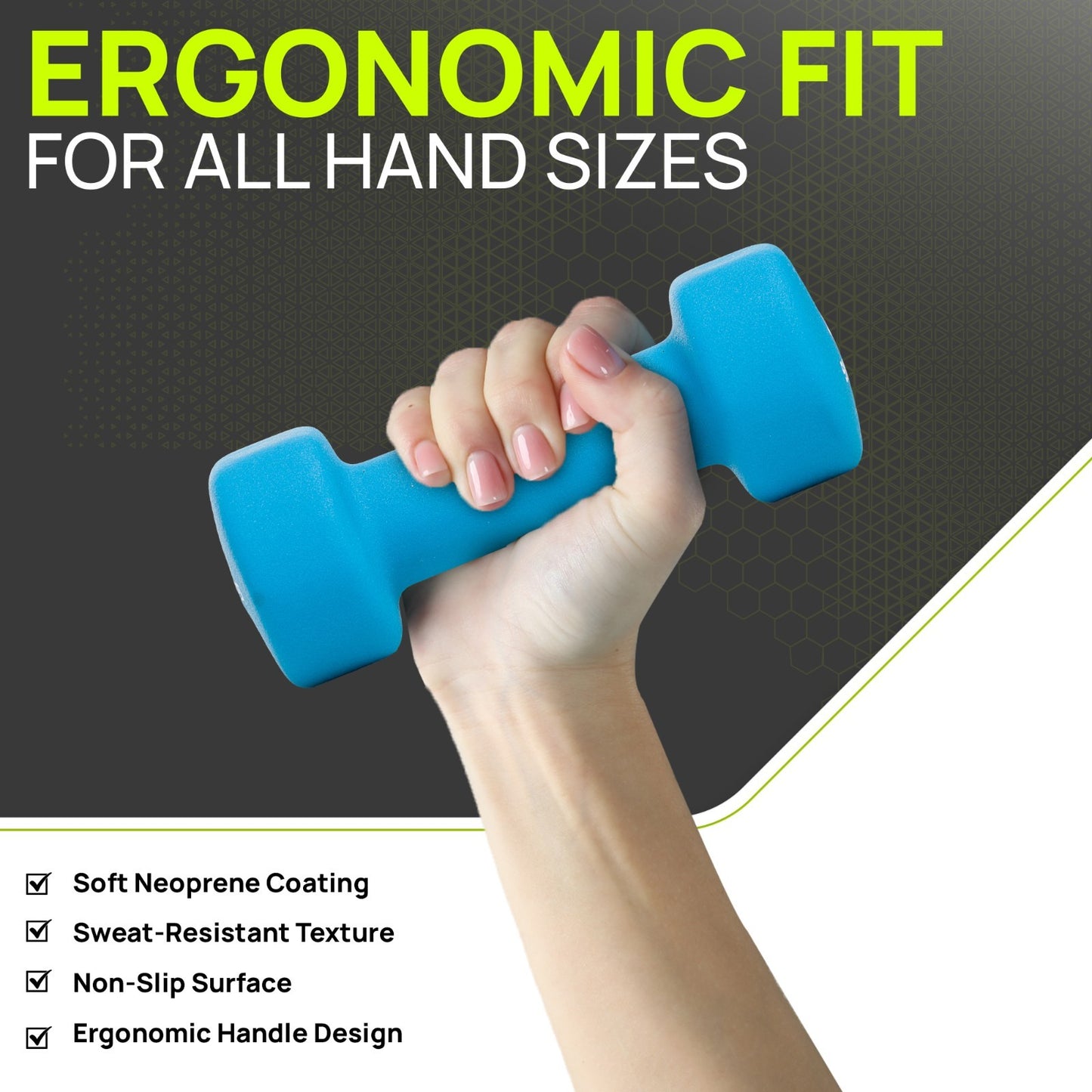 Neoprene Dumbbells (Pair) – Hand Weights for Home & Fitness Training