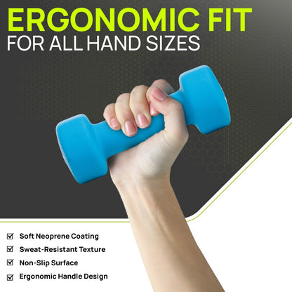 Neoprene Dumbbells (Pair) – Hand Weights for Home & Fitness Training