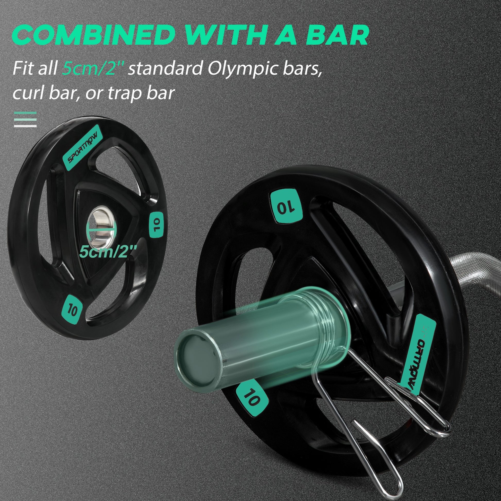2 x 10KG Olympic Weight Plates – Tri-Grip Design (5cm Hole)