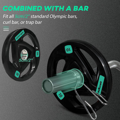 2 x 10KG Olympic Weight Plates – Tri-Grip Design (5cm Hole)