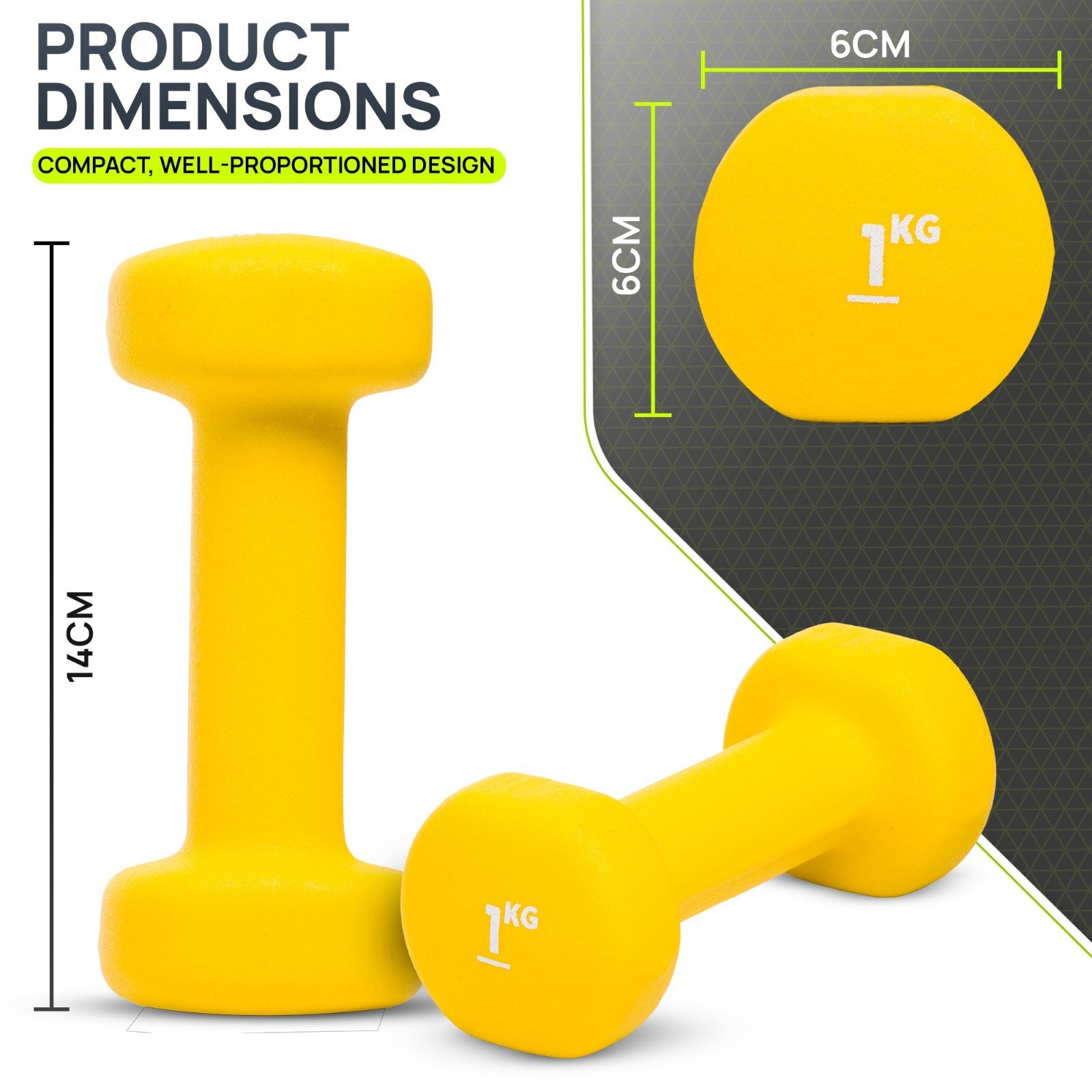 Neoprene Dumbbells (Pair) – Hand Weights for Home & Fitness Training
