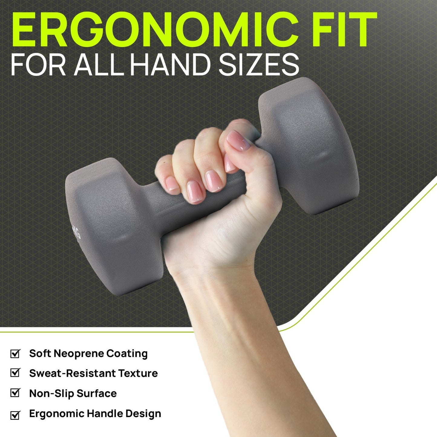 Neoprene Dumbbells (Pair) – Hand Weights for Home & Fitness Training